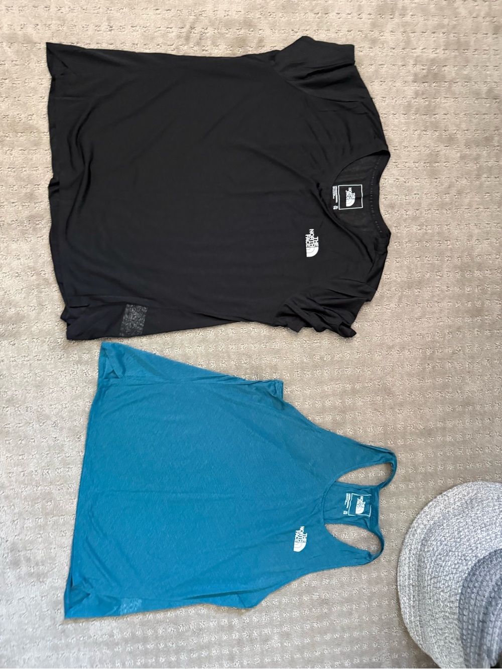 The North Face Women's Black Short Sleeve Tee & Teal Racerback Tank